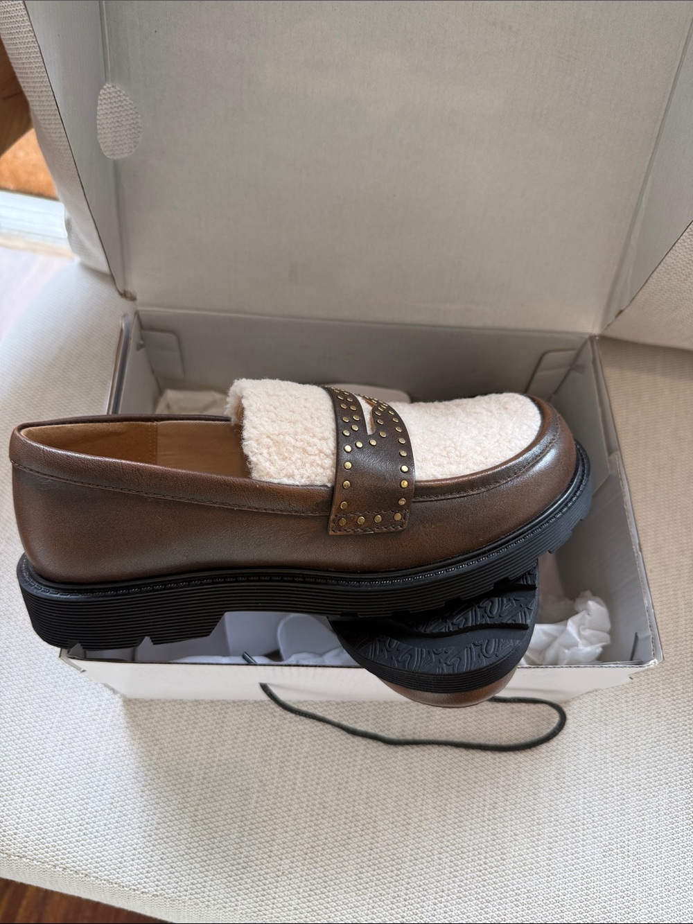Aldo brown loafers new in box size 6.5 - Picture 3 of 4